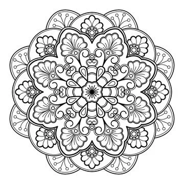 Mandala pattern for Coloring book. Mandala digital art Stencil Stock Illustration