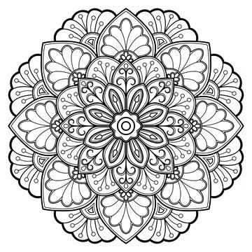 Mandala pattern for Coloring book. Mandala digital art Stencil Stockillustratie
