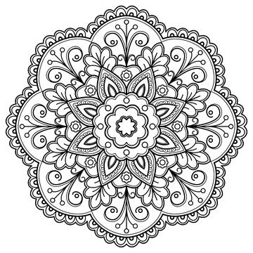 Mandala pattern for Coloring book. Mandala digital art Stencil Stockillustratie