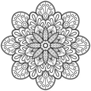 Mandala pattern for Coloring book. Mandala digital art Stencil Stockillustratie