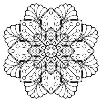 Mandala pattern for Coloring book. Mandala digital art Stencil Stock Illustration