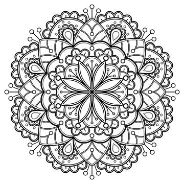 Mandala pattern for Coloring book. Mandala digital art Stencil Stock Illustration