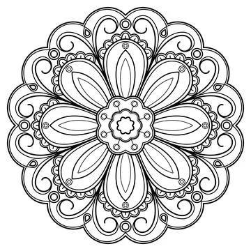 Mandala pattern for Coloring book. Mandala digital art Stencil Stockillustratie