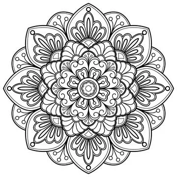Mandala pattern for Coloring book. Mandala digital art Stencil Stock Illustration