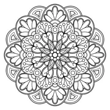 Mandala pattern for Coloring book. Mandala digital art Stencil Stock Illustration
