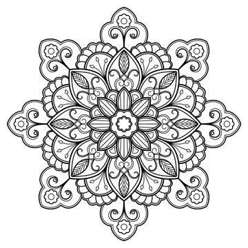 Mandala pattern for Coloring book. Mandala digital art Stencil Stockillustratie