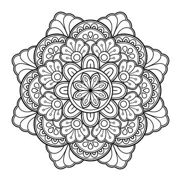 Mandala pattern for Coloring book. Mandala digital art Stencil Stock Illustration