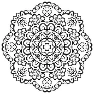 Mandala pattern for Coloring book. Mandala digital art Stencil Stockillustratie