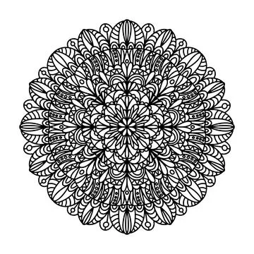 Mandala Pattern Coloring Book Wallpaper design Lace pattern and tattoo yoga V Stock Illustration