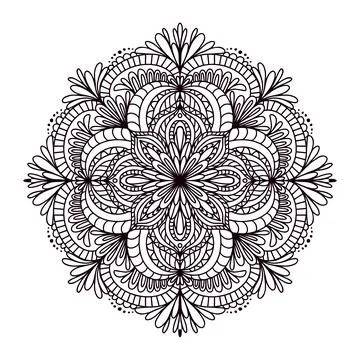 Mandala Pattern Coloring Book Wallpaper design Lace pattern and tattoo yoga V Stock Illustration