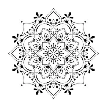 Mandala pattern design with hand drawn, Vector mandala Oriental pattern, Uniq Illustrazione stock