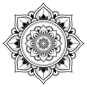 Mandala pattern design with hand drawn, Vector mandala Oriental pattern, Uniq イラスト素材