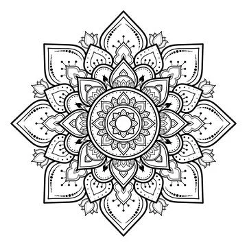 Mandala pattern design with hand drawn, Vector mandala Oriental pattern, Uniq Stock Illustration