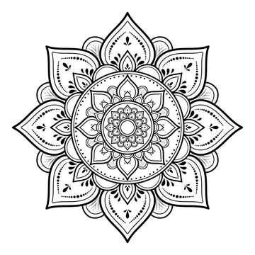 Mandala pattern design with hand drawn, Vector mandala Oriental pattern, Uniq 스톡 일러스트