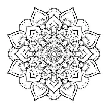 Mandala pattern design with hand drawn, Vector mandala Oriental pattern, Uniq 스톡 일러스트