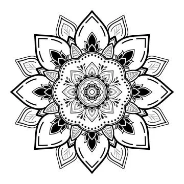 Mandala pattern design with hand drawn, Vector mandala Oriental pattern, Uniq Stock Illustration