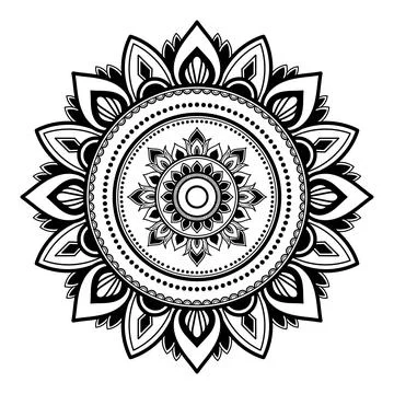 Mandala pattern design with hand drawn, Vector mandala Oriental pattern, Uniq Stock Illustration
