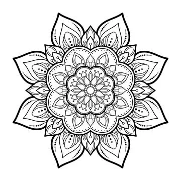 Mandala pattern design with hand drawn, Vector mandala Oriental pattern, Uniq Illustrazione stock