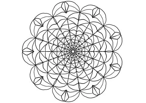 Mandala pattern design for practice,basic circle zentangle. Stock Illustration