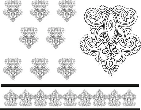 Mandala pattern design for textile industry with isolated background illustra Stockillustratie