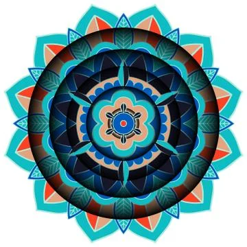 Mandala pattern design on white background Illustrazione stock