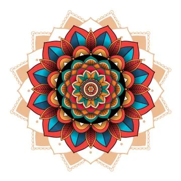 Mandala pattern design on white background Illustrazione stock
