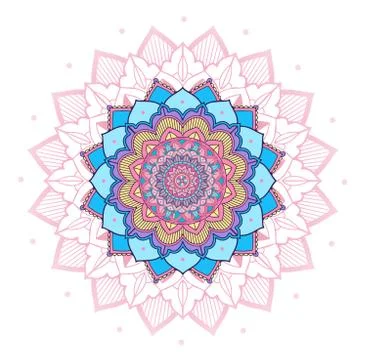 Mandala pattern design on white background Illustrazione stock