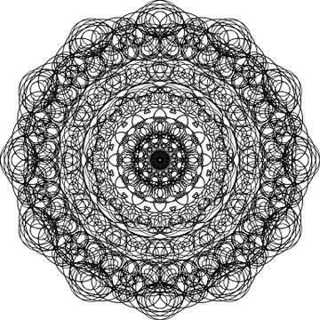 Mandala pattern. Doodle ornament in circle on white background. Stock Illustration