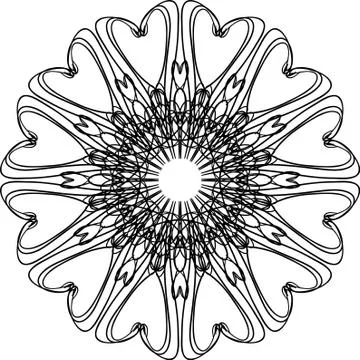 Mandala pattern. Doodle ornament in circle on white background. Stock Illustration