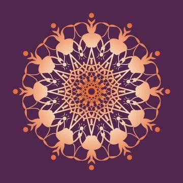 Mandala pattern. Floral round decorative symbol. Vintage decorative elements. Illustrazione stock