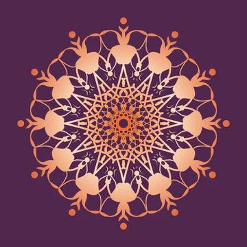 Mandala pattern. Floral round decorative symbol. Vintage decorative elements. Stock Illustration