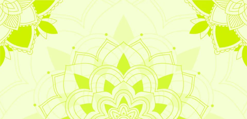 Mandala pattern on green background Illustrazione stock