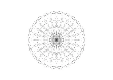 Mandala pattern isolated on white background ep04 Stock Illustration