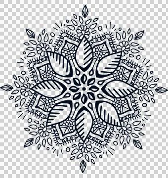 Mandala pattern ornament hand drawing illustrtion symmetrical meditation art Stock Illustration