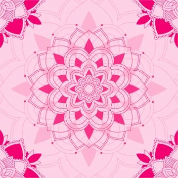 Mandala pattern on pink background Stock Illustration
