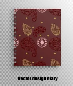 Mandala pattern print for notebook cover template Stock Illustration