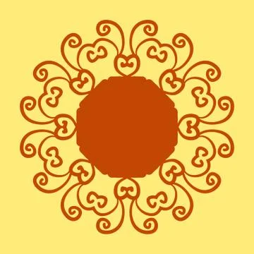 Mandala pattern print on Yellow Background 스톡 일러스트