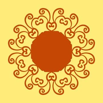 Mandala pattern print on Yellow Background Mandala pattern print on Yellow... Stock Photos