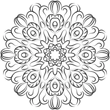 Mandala pattern, round decorative ornament for abstract background or adult c Stock Illustration