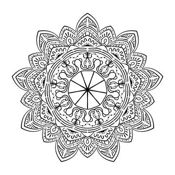 Mandala pattern. Round ornament. Decorative ornamental pattern in ethnic styl Stock Illustration