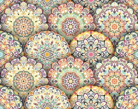 Mandala Pattern with Shadows Stock Illustration
