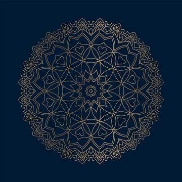 Mandala pattern with shiny gold color. Luxurious decoration. Luxurious golden Stock Illustration