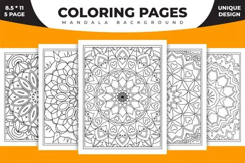 Mandala pattern vector. Coloring page mandala background. Line art illustrati Stock Illustration