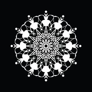 Mandala pattern white good mood. Floral round decorative symbol. Stock Illustration