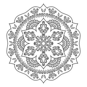 Mandala with Petunia Stock Illustration
