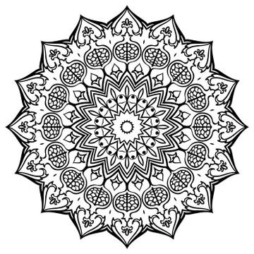 Mandala with pomegranates. Stock Illustration