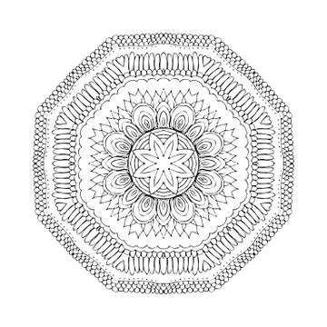 Mandala. Round oriental pattern in indian style 스톡 일러스트