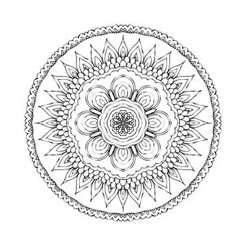 Mandala. Round oriental pattern in indian style 스톡 일러스트