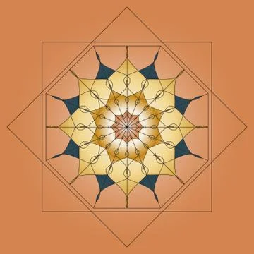 Mandala, round ornament, element for design on beige background Stock Illustration