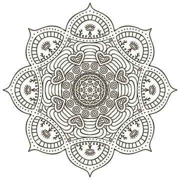Mandala. Round Ornament Pattern Stock Illustration